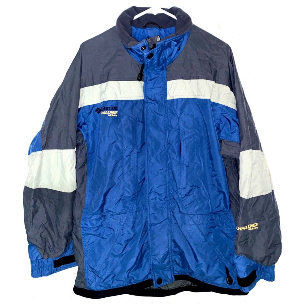MEN’S COLUMBIA Core INTERCHANGE HOODED LINED JACKET Blue Challenge Series Sz S
